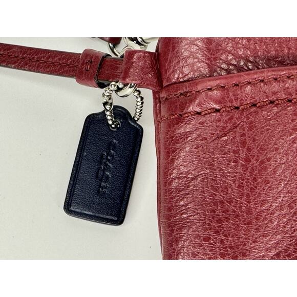 Coach F51683 Crimson Pebbled Leather Park Medium Wristlet SV Red Burgundy - Picture 3 of 13